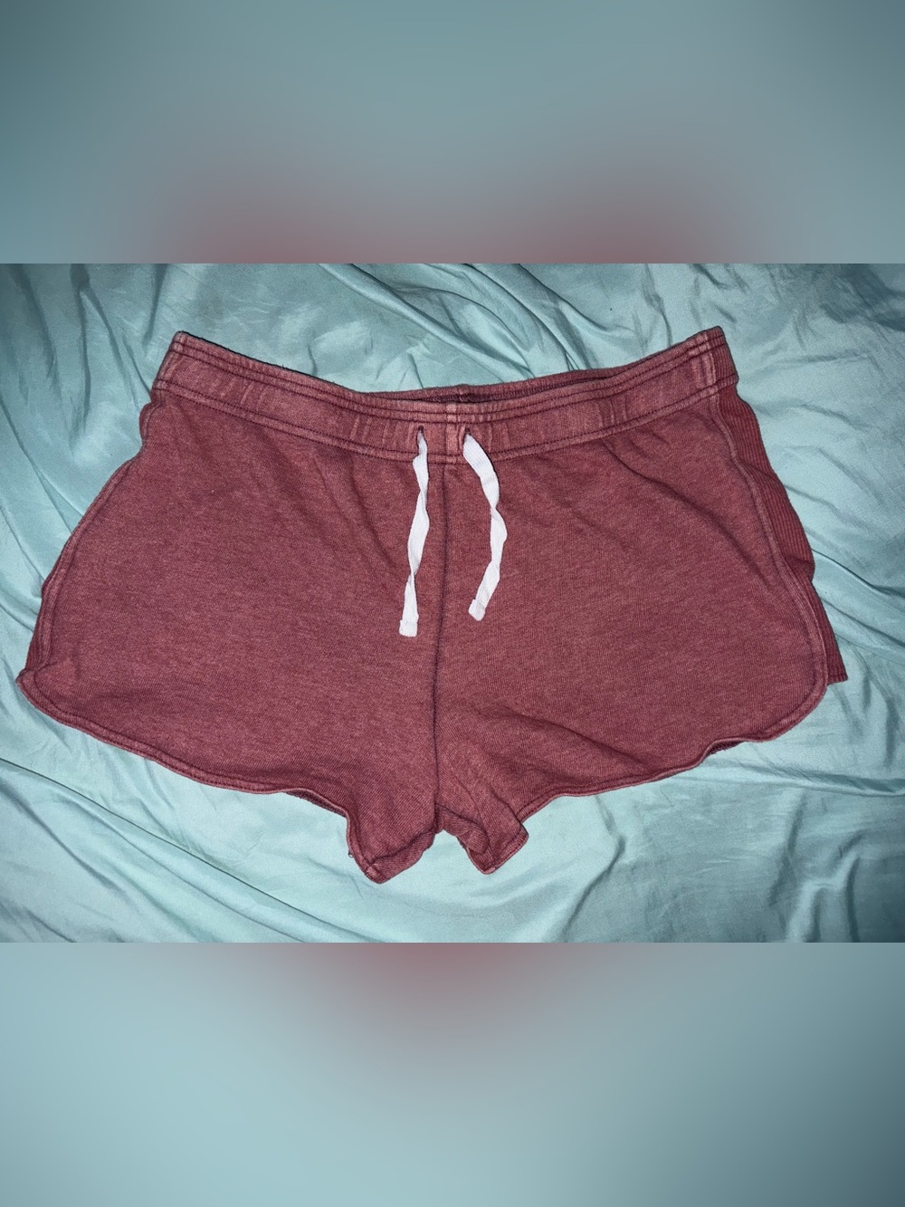 SO Women's Maroon Athletic Shorts with White Drawstring